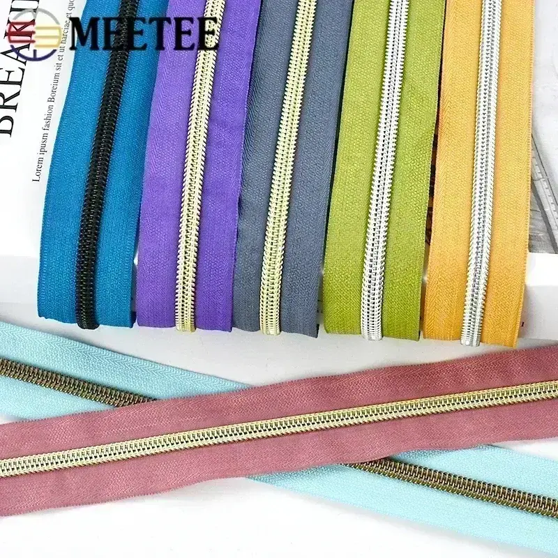 10/20/30/40/50M 5# Nylon Zipper Tapes for Bags Clothes Plastic Zips By The Meter Closures Zip Repair Kit DIY Sewing Accessories