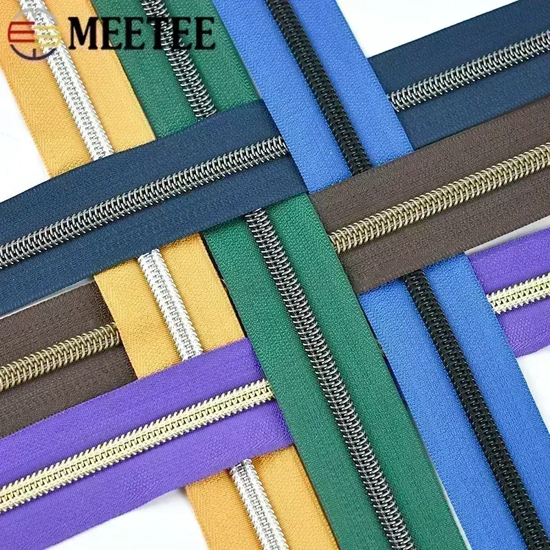 10/20/30/40/50M 5# Nylon Zipper Tapes for Bags Clothes Plastic Zips By The Meter Closures Zip Repair Kit DIY Sewing Accessories