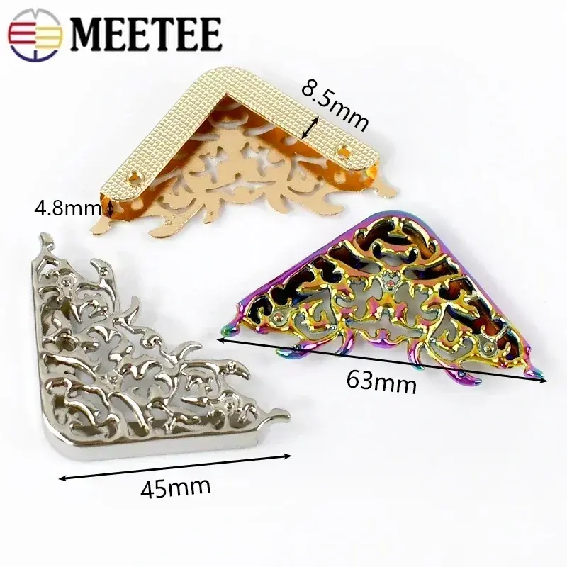 2/4/10 Metal Buckles for Bag Corner Protectors Screws Leather Edge Banding Clip Clasp Decorative Hooks DIY Hardware Accessories