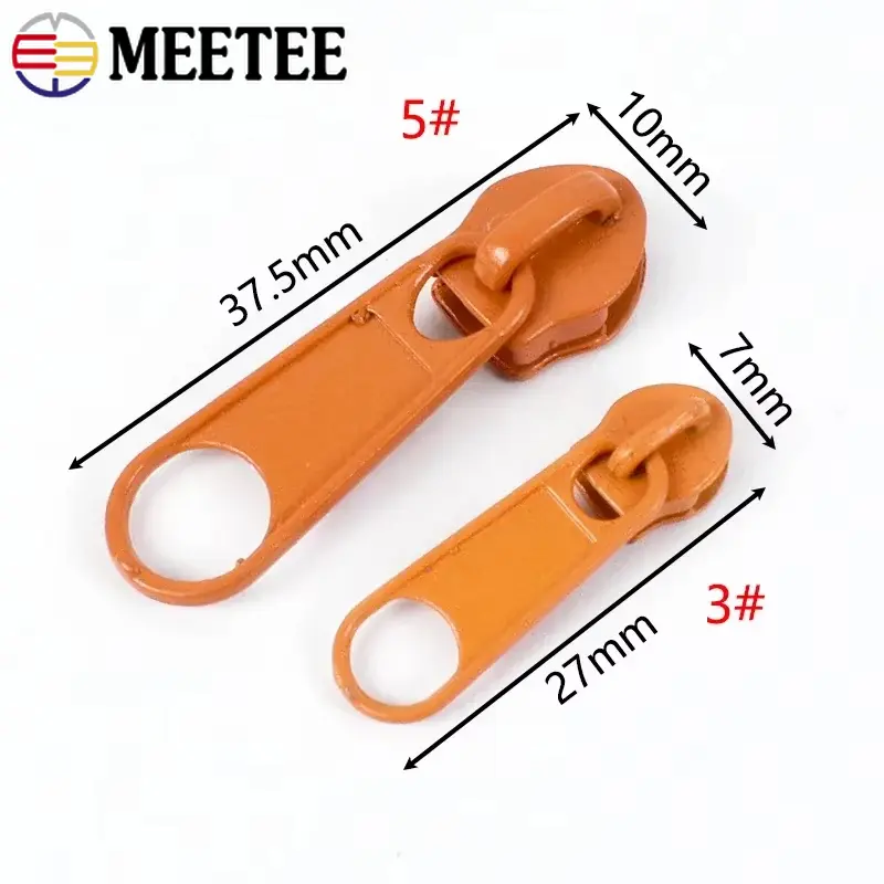 10-50Pcs 3#5# Zipper Sliders for Nylon Zippers Tape Backpack Jacket Zips Heads Decorative Zip Puller Repair Kit Sewing Accessory