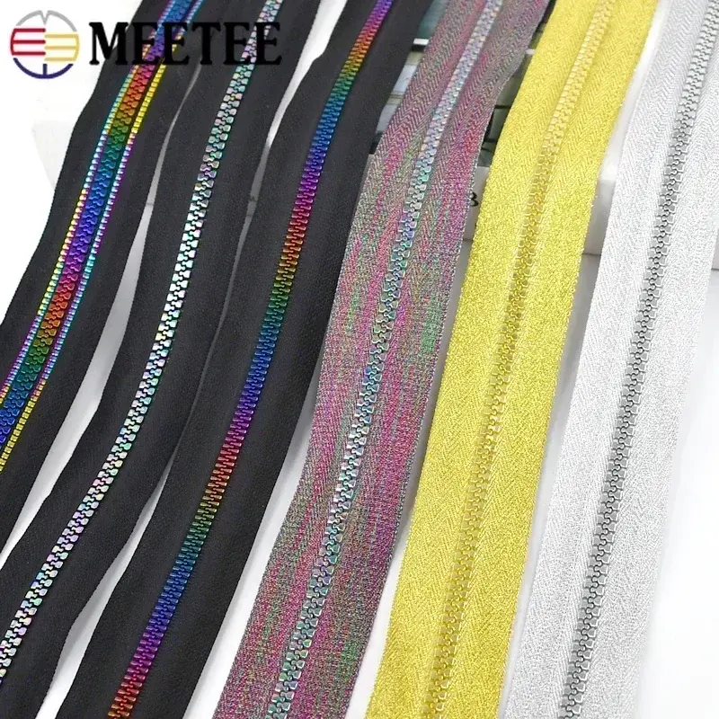 2-5Meters Resin Zipper Tape Size 5 for DIY Crafts Sewing Supplies Bags Jackets Decorative Trim Replacement Components Fixing Kit