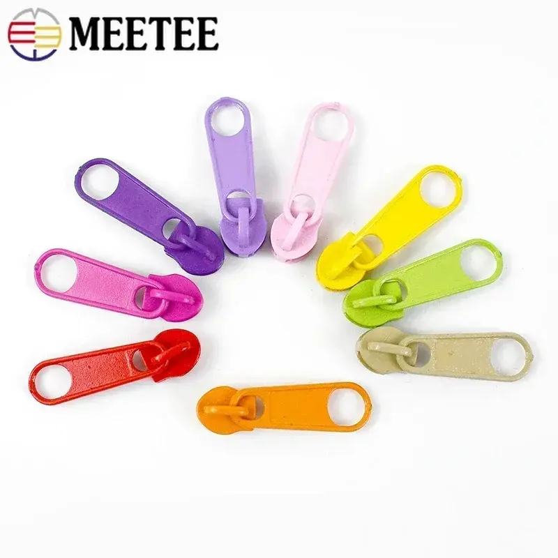 10-50Pcs 3#5# Zipper Sliders for Nylon Zippers Tape Backpack Jacket Zips Heads Decorative Zip Puller Repair Kit Sewing Accessory