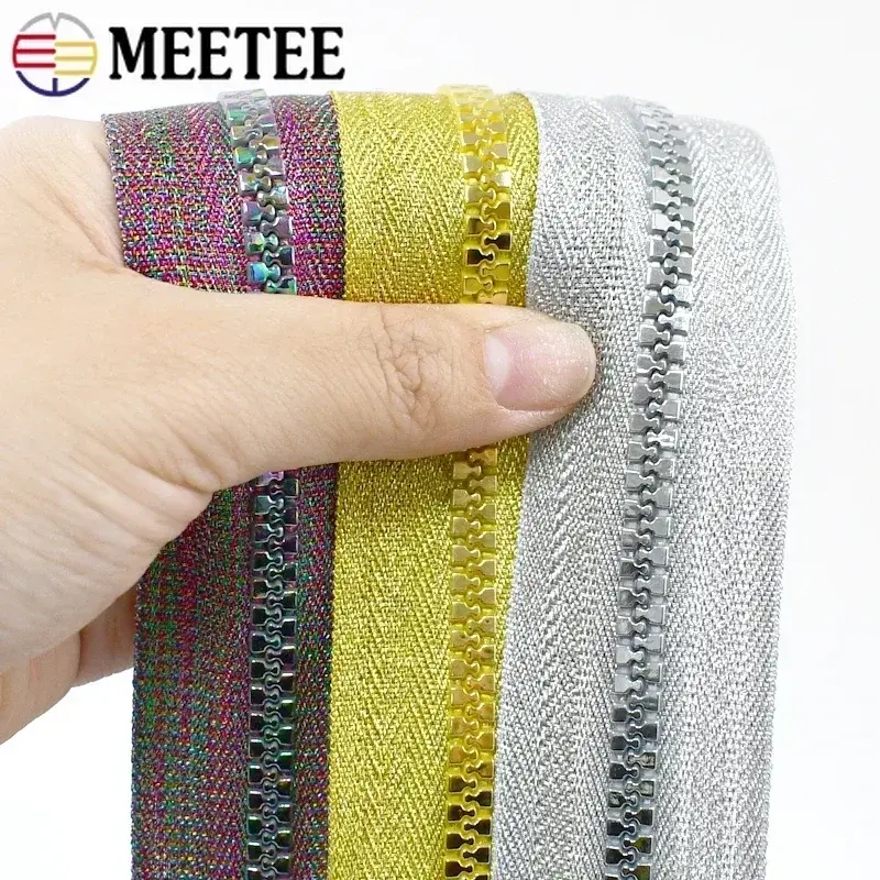 2-5Meters Resin Zipper Tape Size 5 for DIY Crafts Sewing Supplies Bags Jackets Decorative Trim Replacement Components Fixing Kit