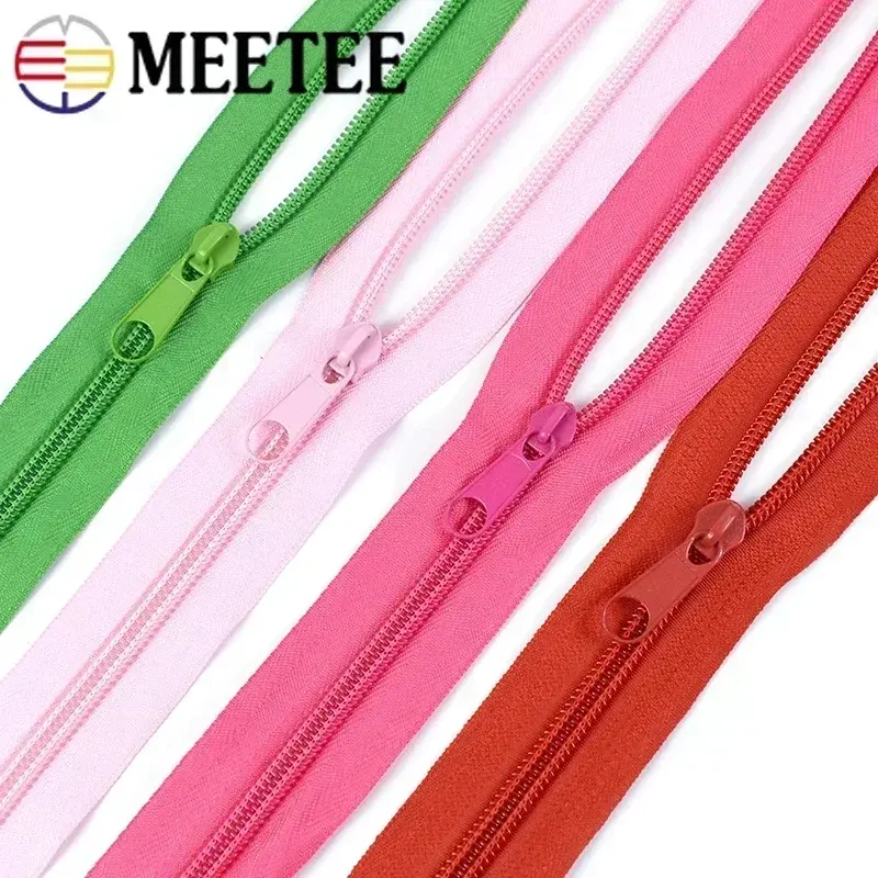 10-50Pcs 3#5# Zipper Sliders for Nylon Zippers Tape Backpack Jacket Zips Heads Decorative Zip Puller Repair Kit Sewing Accessory