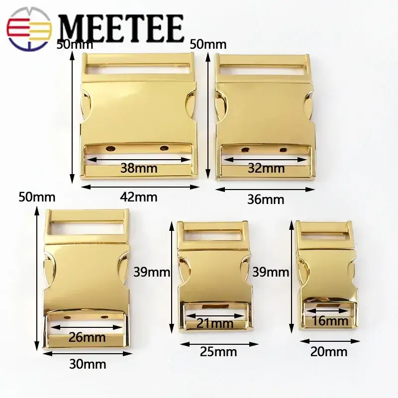 2Pcs Metal Buckles for Strap Backpack Quick Release Closure Buckle Belt Safety Clasps Dog Collar Clasp Hooks DIY Accessories