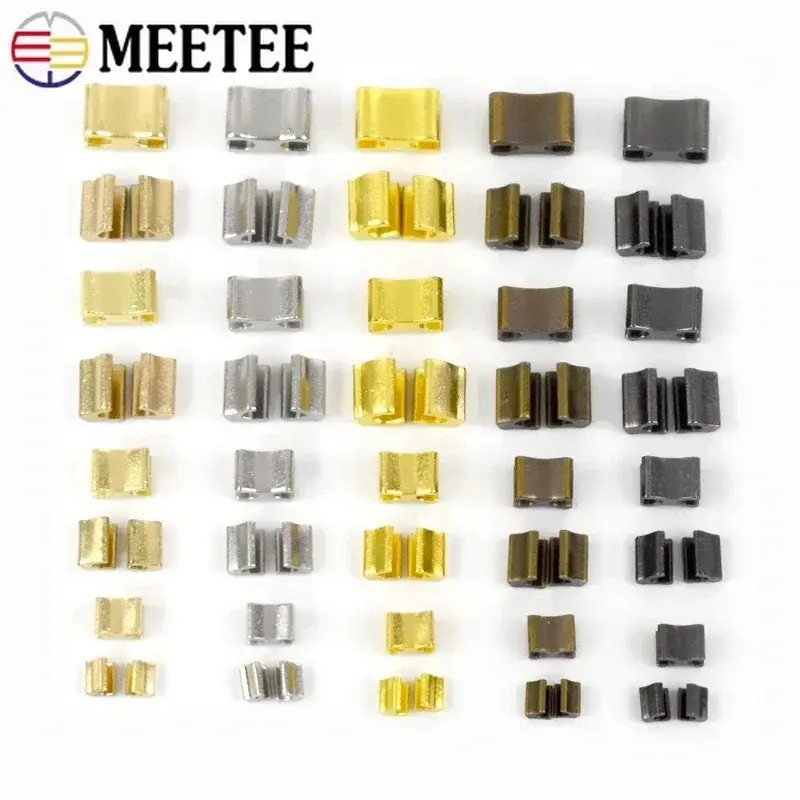 20Sets U-shaped Metal Zipper Stopper 3# 5# 8# 10# Non-slip End Lock Top Stop Bottom Rescue Zip Repair Kit DIY Sewing Accessories