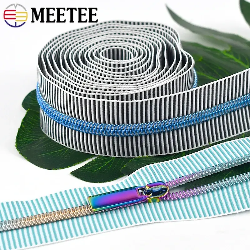 1/2/3M 5# Nylon Zipper Sliders Plastic Zip Heads Pulls Backpack Bag Clothes Zips Tapes Repair Kit DIY Sewing Accessories