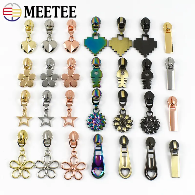 10Pcs 5# Zippers Sliders for Nylon Zippers Tape Shoes Zips Pulls Closure Bag Zip Head Repair Kits DIY Replacement Accessories