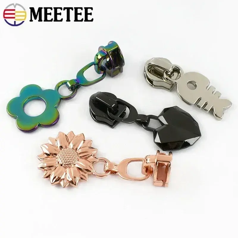 10Pcs 5# Zippers Sliders for Nylon Zippers Tape Shoes Zips Pulls Closure Bag Zip Head Repair Kits DIY Replacement Accessories