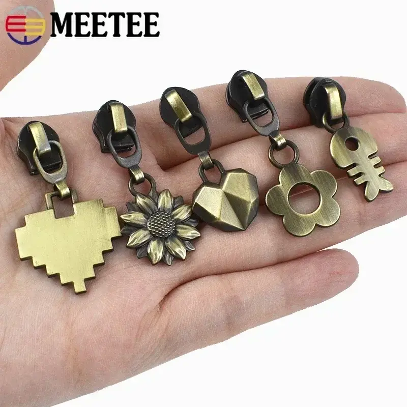 10Pcs 5# Zippers Sliders for Nylon Zippers Tape Shoes Zips Pulls Closure Bag Zip Head Repair Kits DIY Replacement Accessories