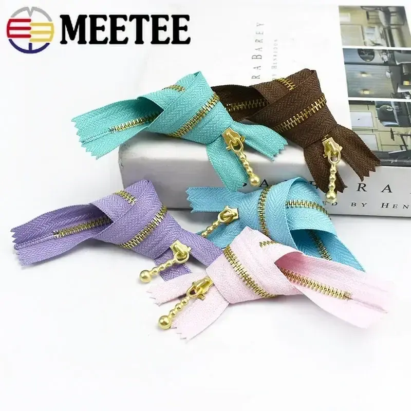 5/10Pcs 12-40cm 3# Metal Zipper For Sewing Auto-lock Close-end Zip Bag Garment Pocket Zippers Repair Kits DIY Tailor Accessories