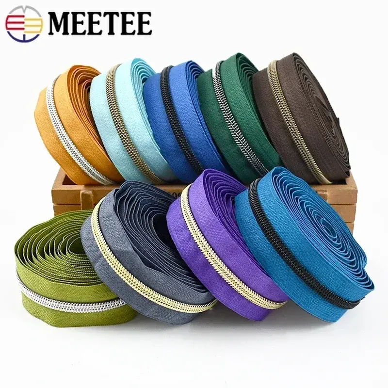 1-5Meters 5# Zippers Tapes By The Meter Bag Shoes Nylon Zipper Decorative Roll Coil Zips Repair Kit DIY Sewing Accessories