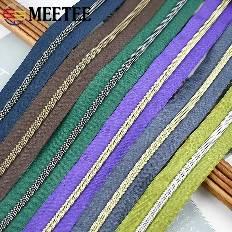 1-5Meters 5# Zippers Tapes By The Meter Bag Shoes Nylon Zipper Decorative Roll Coil Zips Repair Kit DIY Sewing Accessories