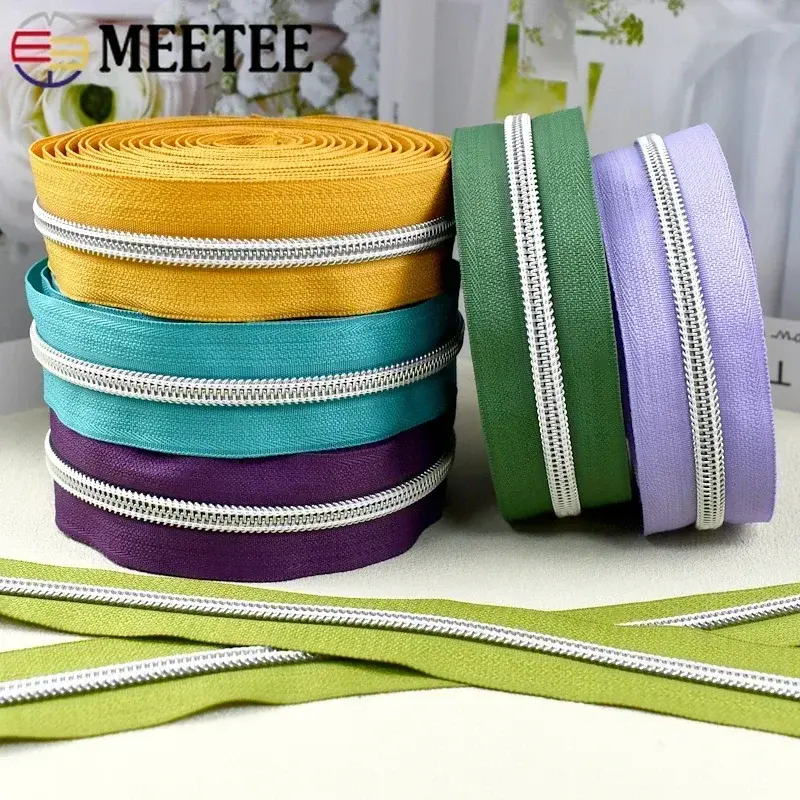 1-5Meters 5# Zippers Tapes By The Meter Bag Shoes Nylon Zipper Decorative Roll Coil Zips Repair Kit DIY Sewing Accessories
