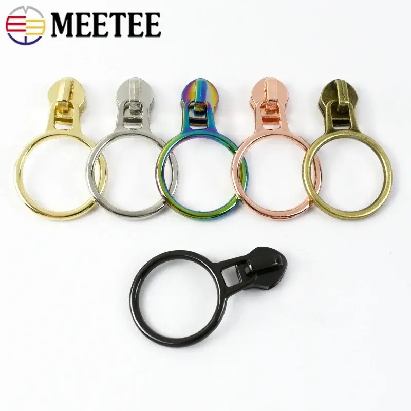 5/10/20Pcs 5# O Ring Zipper Pulls for Bag Nylon Zips Sliders Head Replacement Plastic Zippers Repair Kit DIY Sewing Accessories