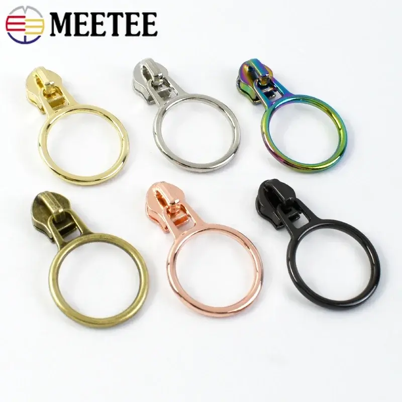 5/10/20Pcs 5# O Ring Zipper Pulls for Bag Nylon Zips Sliders Head Replacement Plastic Zippers Repair Kit DIY Sewing Accessories