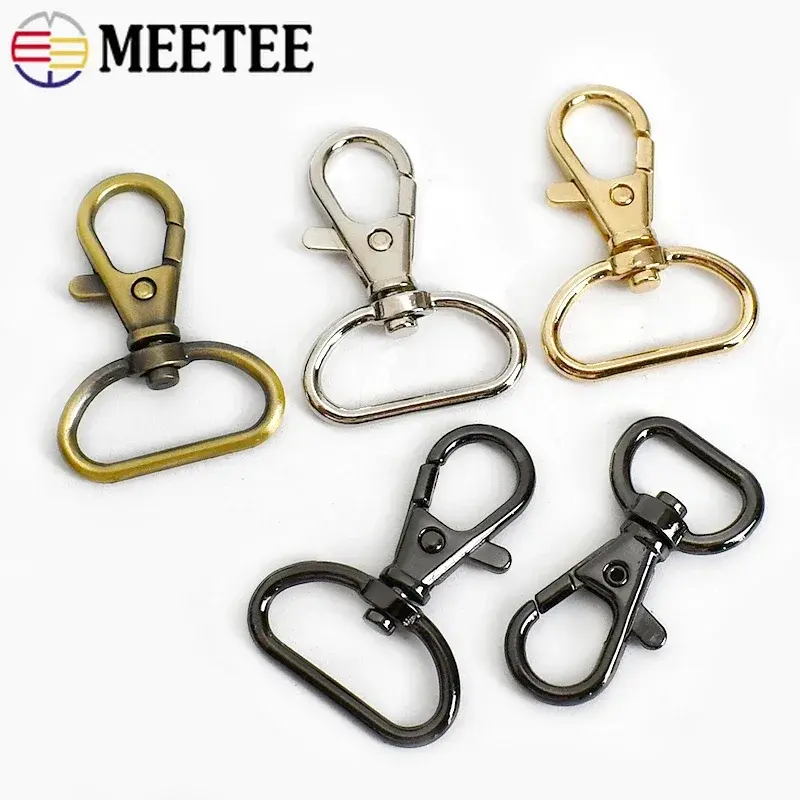 10Pcs 10-25mm Metal Strap Buckle For Bag Handbag Swivel Lobster Clasp Webbing Spring Hooks DIY Keychain Hardware Accessories