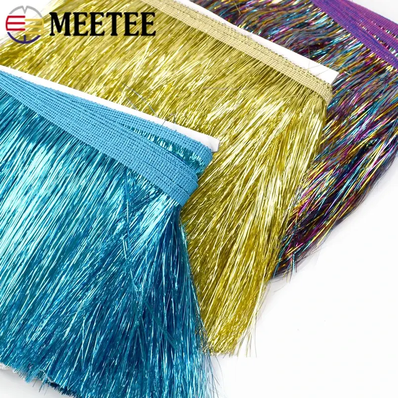 5/10Meters 10/15/20cm Sequin Tassel Fringe Latin Dress  Lace Trims Stage Clothes Decoration Ribbon Tape DIY Sewing Accessories
