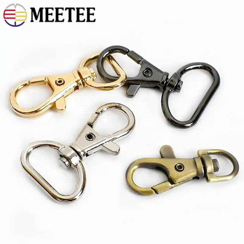 10Pcs 10-25mm Metal Strap Buckle For Bag Handbag Swivel Lobster Clasp Webbing Spring Hooks DIY Keychain Hardware Accessories