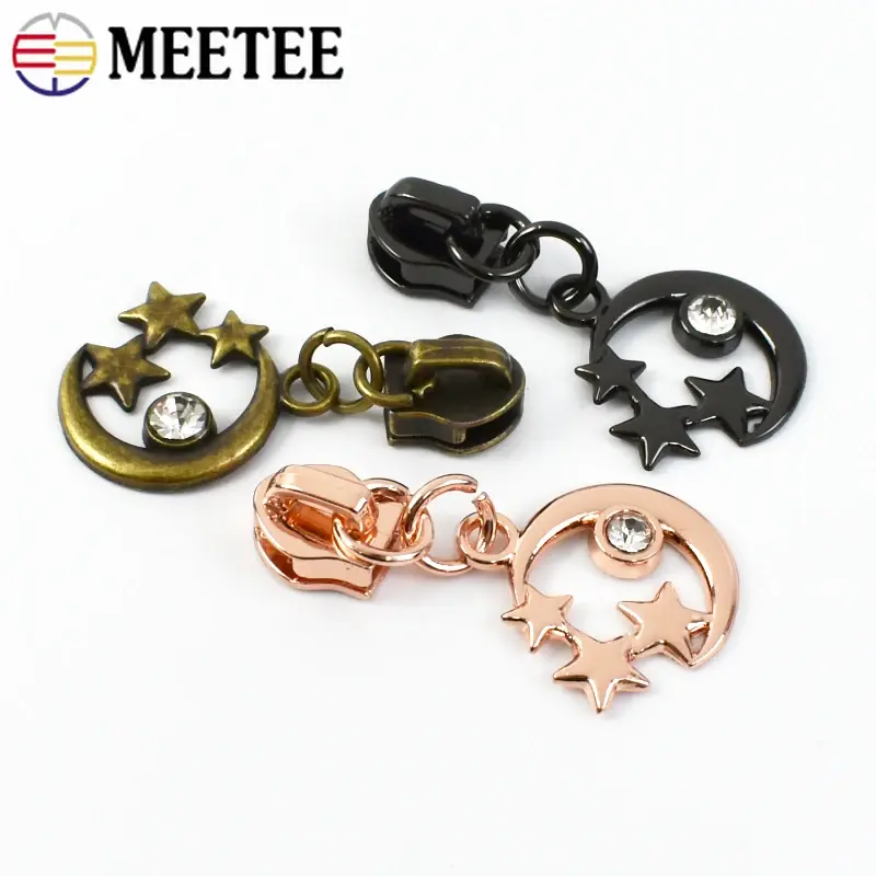 5# Zipper Sliders for Nylon Zippers Tapes Plastic Coil Zips Pulls Bag Purse Decorative Heads Repair DIY Sewing Accessories