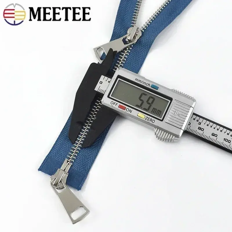 1-5Pcs 70/90/120cm 5# Double Sliders Metal Zipper for Jacket Coat Zippers Down Zip Repair Kit DIY Sewing Replacement Accessories