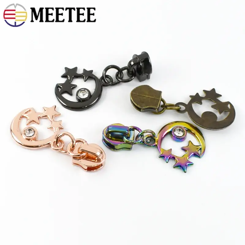 5# Zipper Sliders for Nylon Zippers Tapes Plastic Coil Zips Pulls Bag Purse Decorative Heads Repair DIY Sewing Accessories