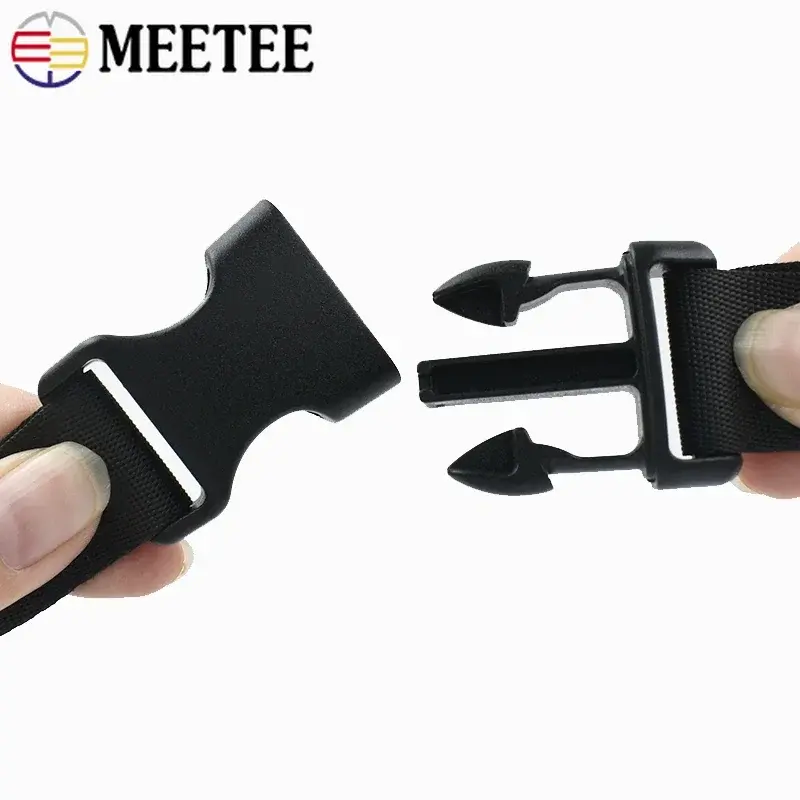 1-10Sets Black Nylon Webbing Tape 10-25mm Plastic Release Buckles for Bags Starp Dog Collar Belt Clasp Hook Backpack Accessories