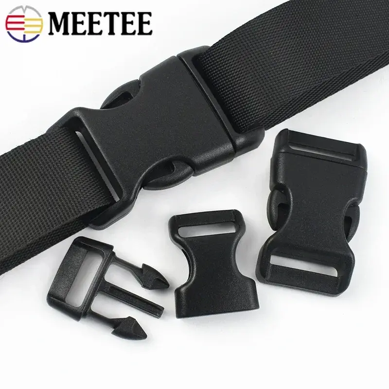 1-10Sets Black Nylon Webbing Tape 10-25mm Plastic Release Buckles for Bags Starp Dog Collar Belt Clasp Hook Backpack Accessories