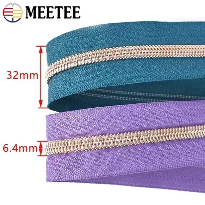 1-5M 5# Sewing Zippers Tapes for Bag +Zipper Sliders Nylon Zipper Pulls Plastic Zips Heads Repair Kit DIY Garment Accessories