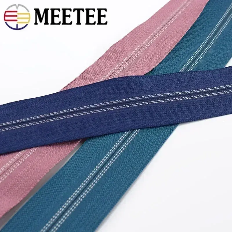 1-5M 5# Sewing Zippers Tapes for Bag +Zipper Sliders Nylon Zipper Pulls Plastic Zips Heads Repair Kit DIY Garment Accessories