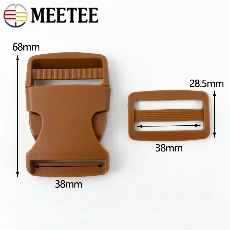 10-30Sets Meetee 38mm Quick Release Buckles for Backpack Strap Plastic Ring Clasp Dog Collar Belt Tri-Glide Slider DIY Accessory