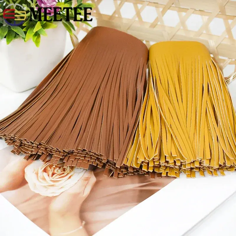 1/2M 3mm Synthetic Leather Tassel Fringe for Sewing Bag Skirt Lace Ribbon Fabric Clothes Handbag Decoration Trim DIY Accessories