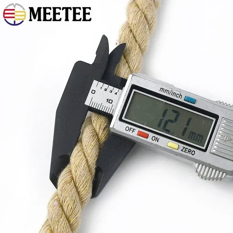 1-5Meters Meetee 12mm 3 Shares Twisted Cotton Rope for Bag Home Braided Ropes Decoration Cord Tape DIY Sewing Accessories