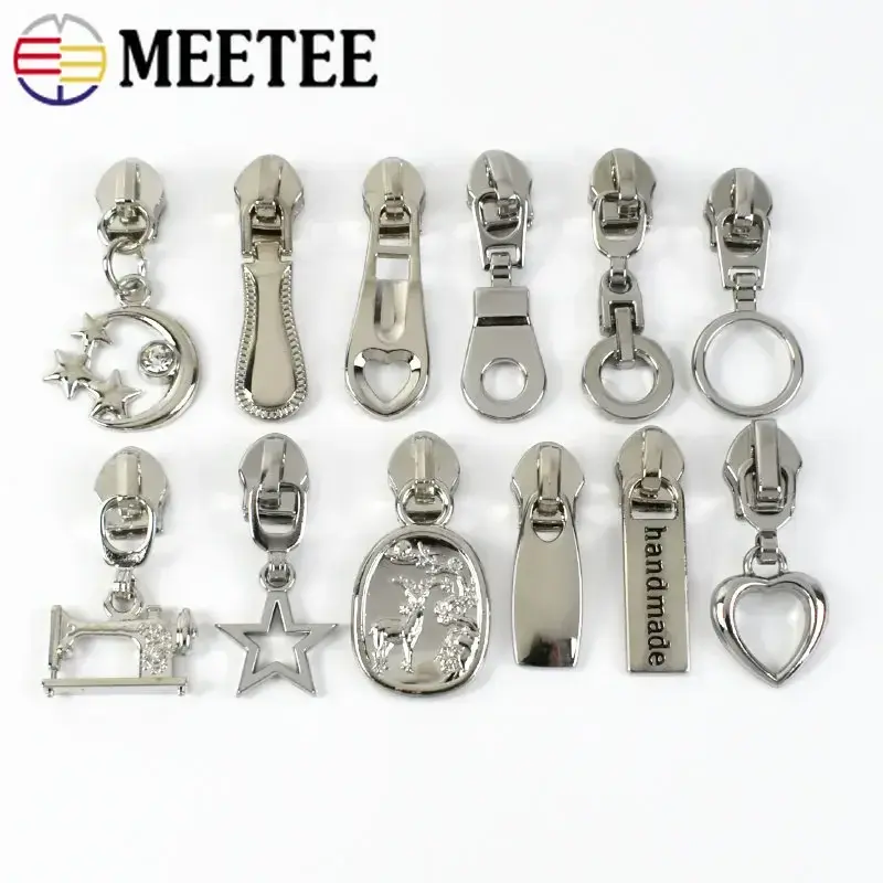 5-50Pcs 5# Zipper Pulls for Sewing Zippers Tape Bag Jacket Nylon Zip Slider Heads Garment Luggage Repair Kit DIY Accessories