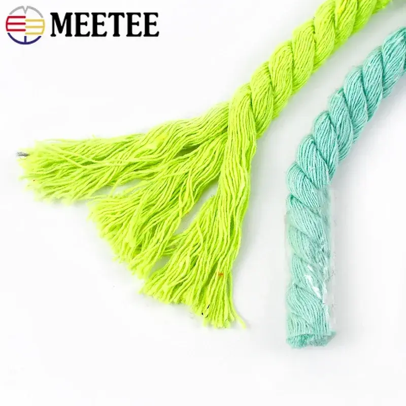 3/4/5/10Meters 5mm Colored Cotton Ropes 3 Shares Twisted Cord Weave Cords Decoration Macrame Rope for Bags Sewing Accessories