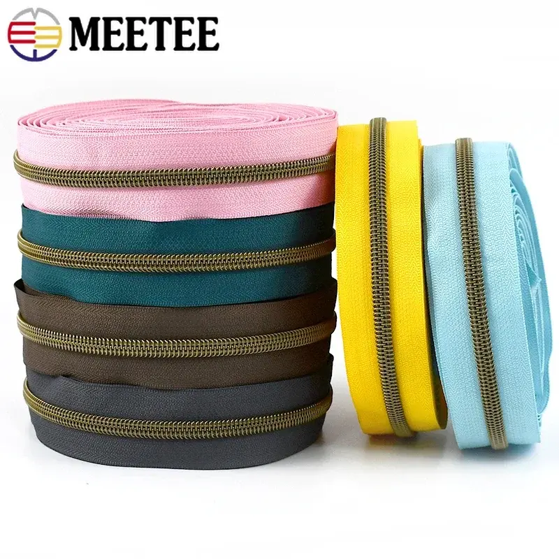 5# Plastic Zippers for Bag Purse Nylon Zipper Tape By The Meter Clothes Decor Zip Repair Kits DIY Sewing Garments Accessories