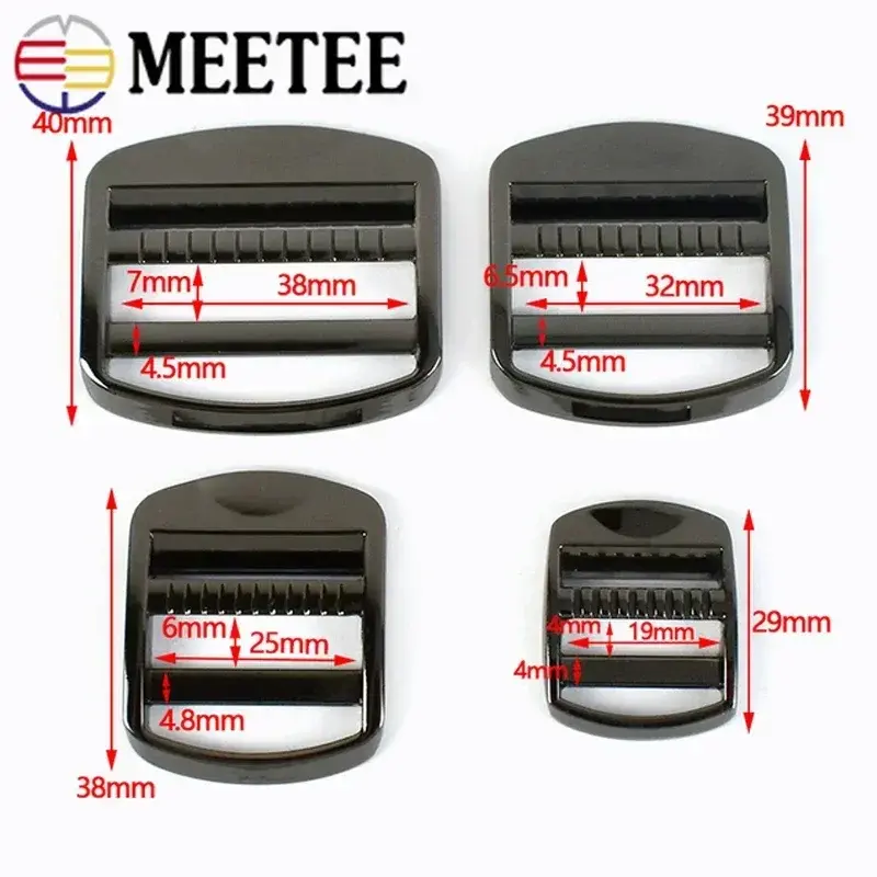 2/4Pcs 19/25/32/38mm Metal Buckles for Bag Strap Tri-Glide Slider Rings Webbing Clasp Backpack Belt Hooks DIY Accessories