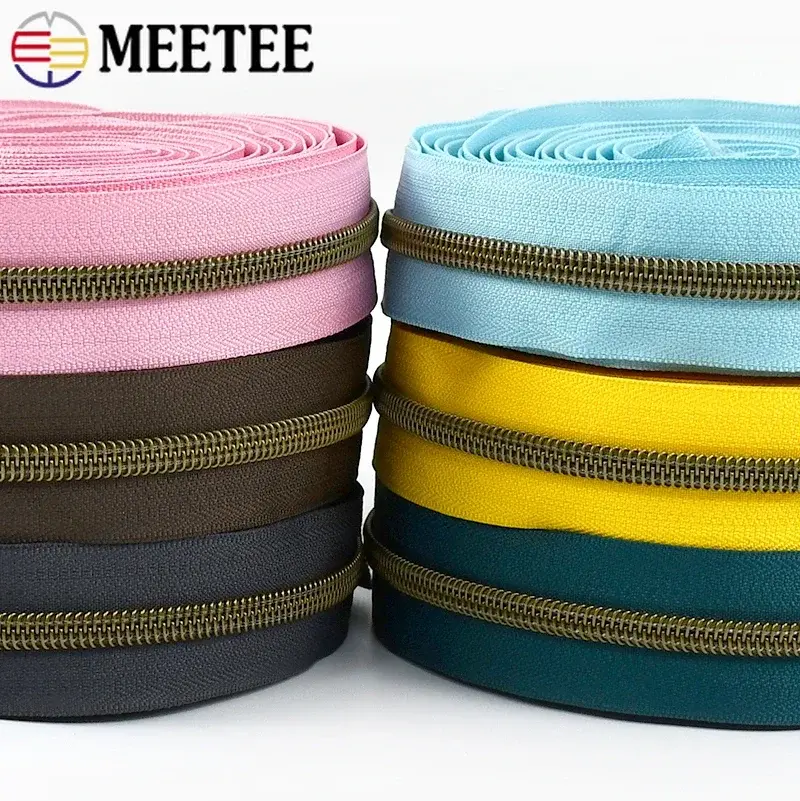 5# Plastic Zippers for Bag Purse Nylon Zipper Tape By The Meter Clothes Decor Zip Repair Kits DIY Sewing Garments Accessories