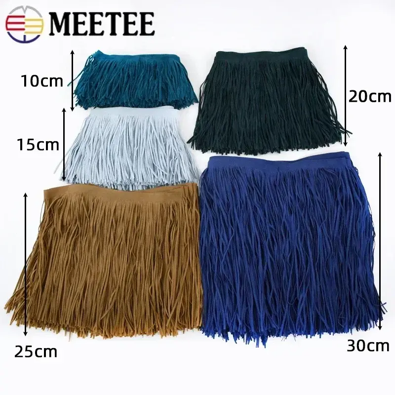 2Meters 10-30cm Tassel Fringe for Clothes Suede Leather Trim Lace Ribbon Handbag Skirt Decoration Trimming DIY Craft Accessories