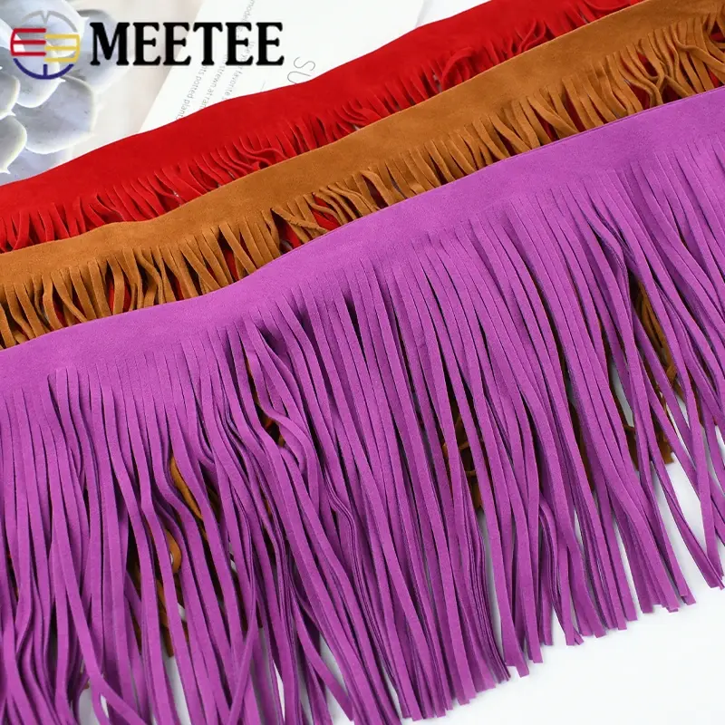 2Meters 10-30cm Tassel Fringe for Clothes Suede Leather Trim Lace Ribbon Handbag Skirt Decoration Trimming DIY Craft Accessories