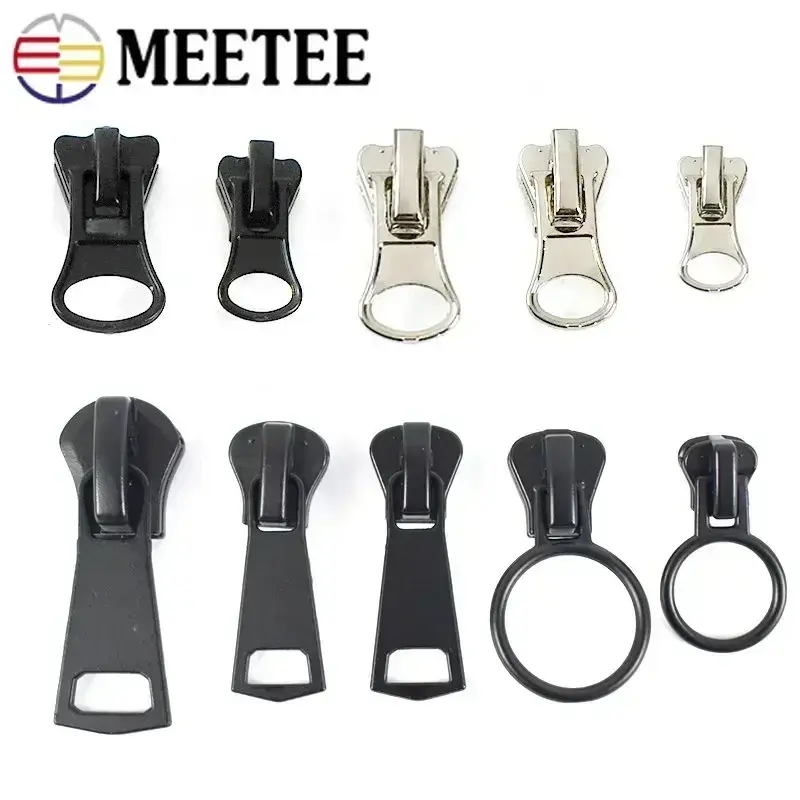 5Pcs 3#5#8#10#15# Zipper Sliders For Resin Zippers Bag Garment Zip Puller Head Zips Repair Kits DIY Sewing Clothing Accessories
