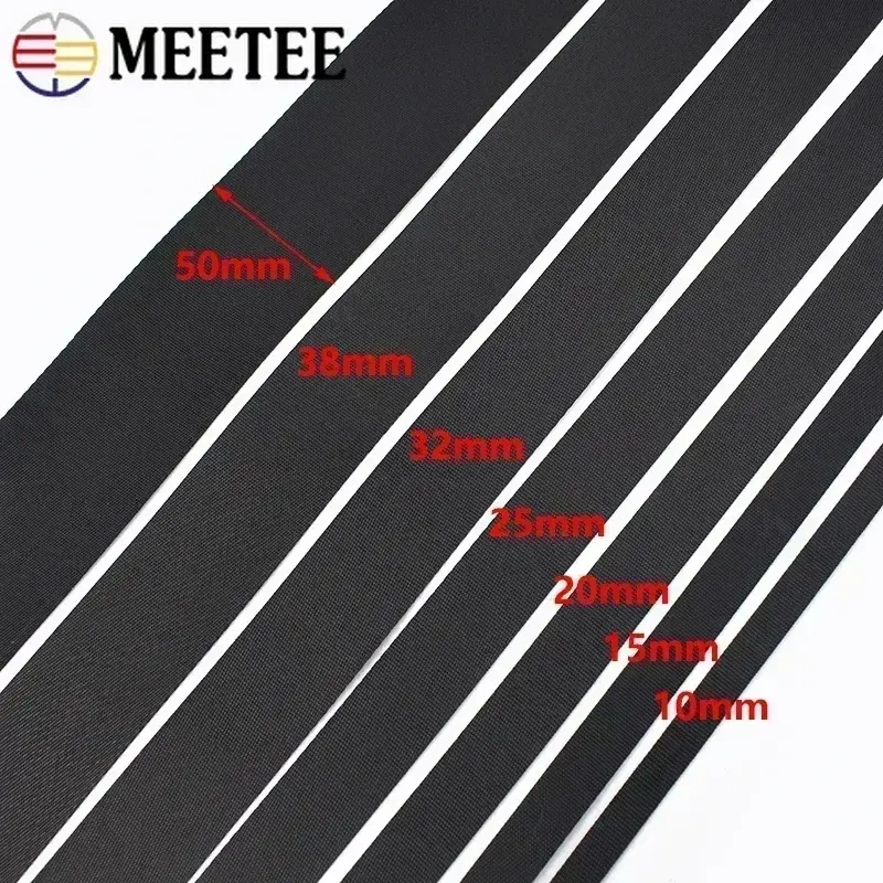 8M 20-50mm Meetee Nylon Webbing Tape for Backpack Strap Band Ribbons Seat Belt Label DIY Bags Binding Fabric Sewing Accessories
