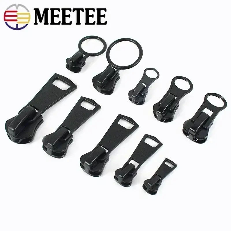 5Pcs 3#5#8#10#15# Zipper Sliders For Resin Zippers Bag Garment Zip Puller Head Zips Repair Kits DIY Sewing Clothing Accessories