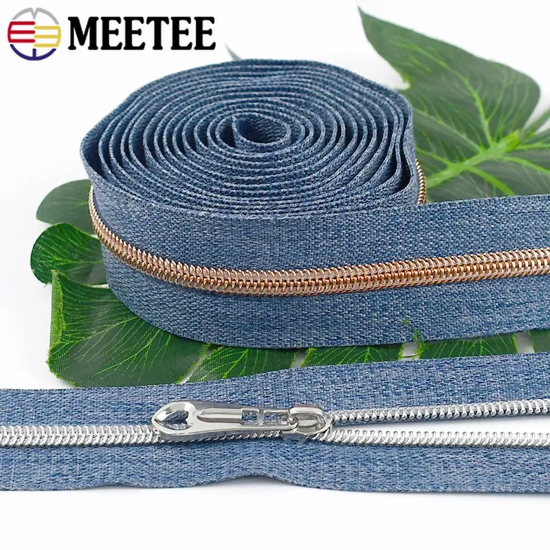 1-5Meters 5# Zippers Tape For Sewing Bag Nylon Zipper Slider Plastic Zip Pulls Replacement Zips Heads Repair Kit DIY Accessories