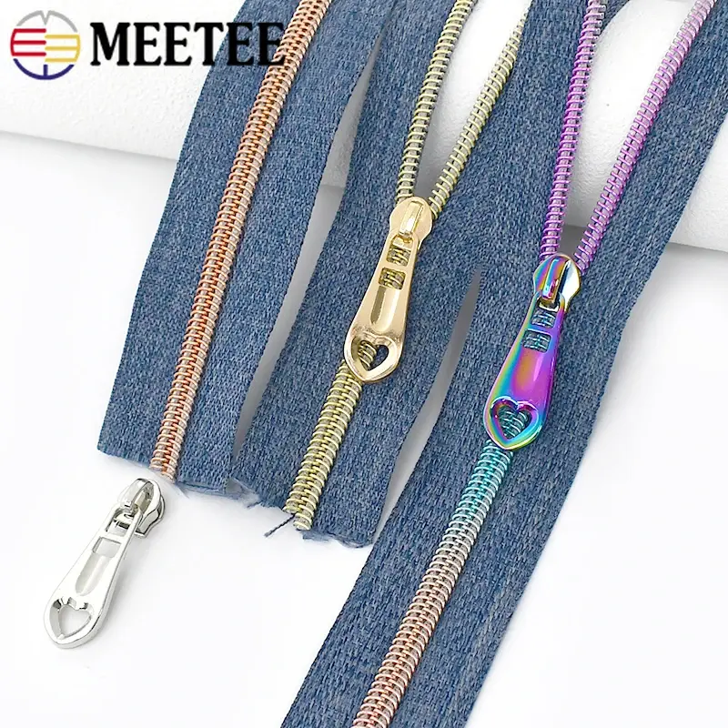 1-5Meters 5# Zippers Tape For Sewing Bag Nylon Zipper Slider Plastic Zip Pulls Replacement Zips Heads Repair Kit DIY Accessories