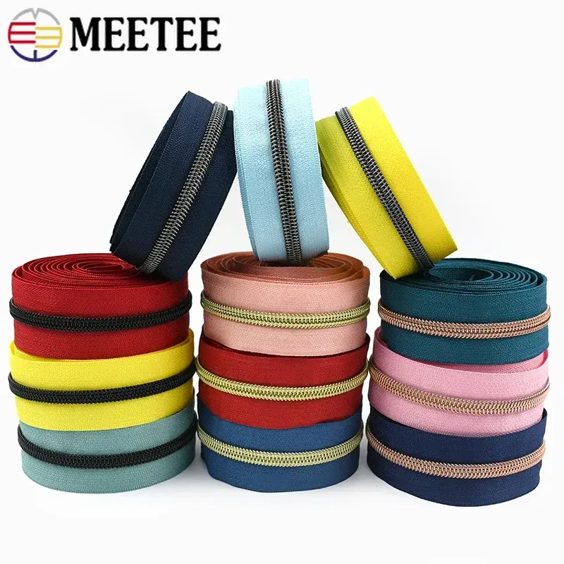 10/20M 5# Nylon Zippers Tape For Bag Plastic Zipper By The Meter Jacket Closure Zips Clothes Zip Repair Kit DIY Sewing Accessory