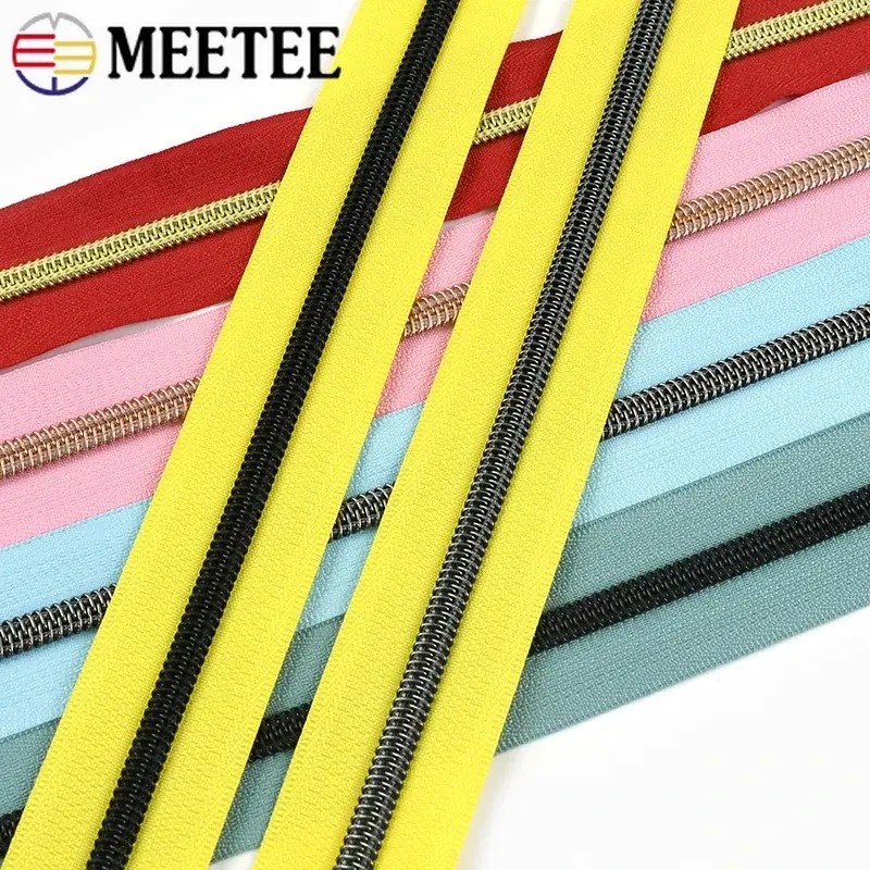10/20M 5# Nylon Zippers Tape For Bag Plastic Zipper By The Meter Jacket Closure Zips Clothes Zip Repair Kit DIY Sewing Accessory