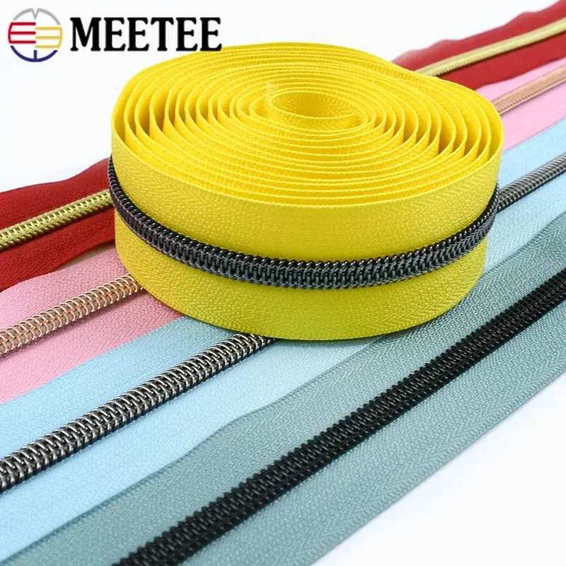 10/20M 5# Nylon Zippers Tape For Bag Plastic Zipper By The Meter Jacket Closure Zips Clothes Zip Repair Kit DIY Sewing Accessory