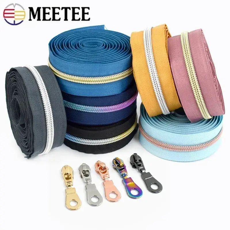 1-4Meters 5# Nylon Zippers Tape By The Meter Garment Bag Zipper Sliders Sewing Zips Closure Zip Repair Kits DIY Accessories