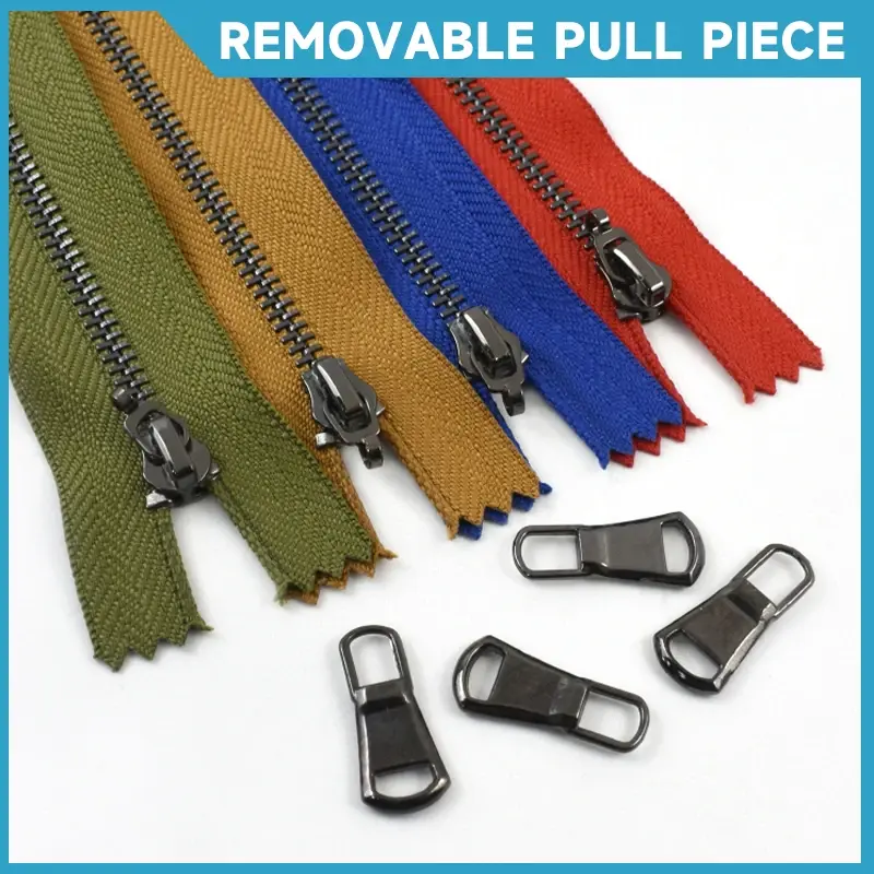 2/5Pc 3# Metal Zippers 15-30cm CloseEnd 40-70cm OpenEnd Zipper for Sewing Bag Purse Clothes Decor Zip Repair Kit DIY Accessories